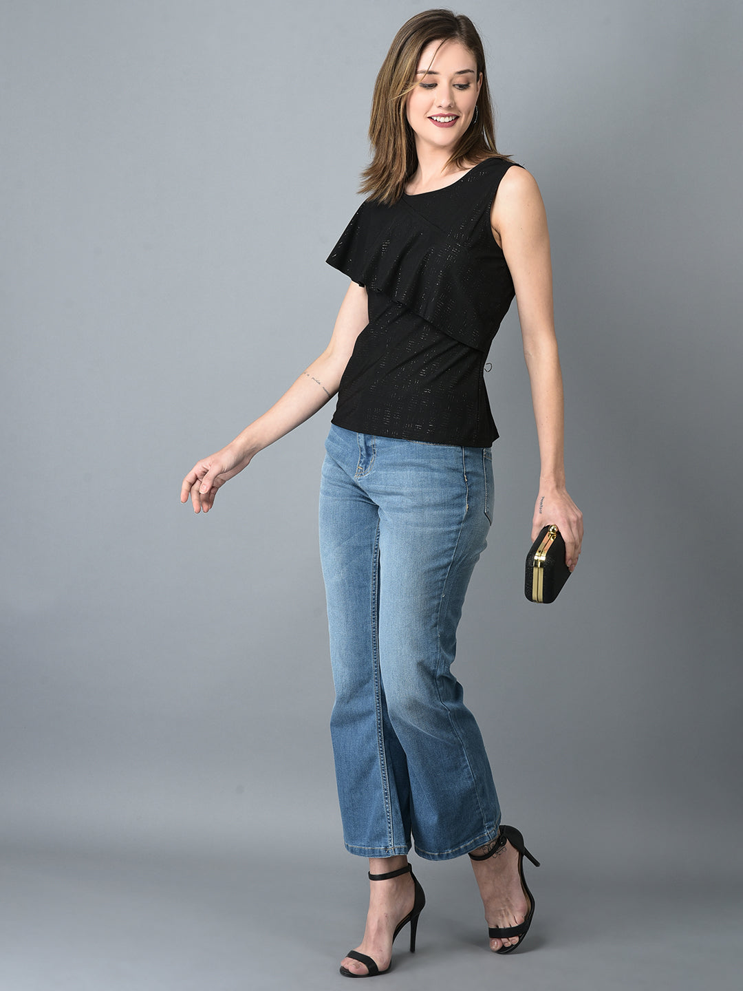 Canoe Women Super Soft Microfiber Black Color Top