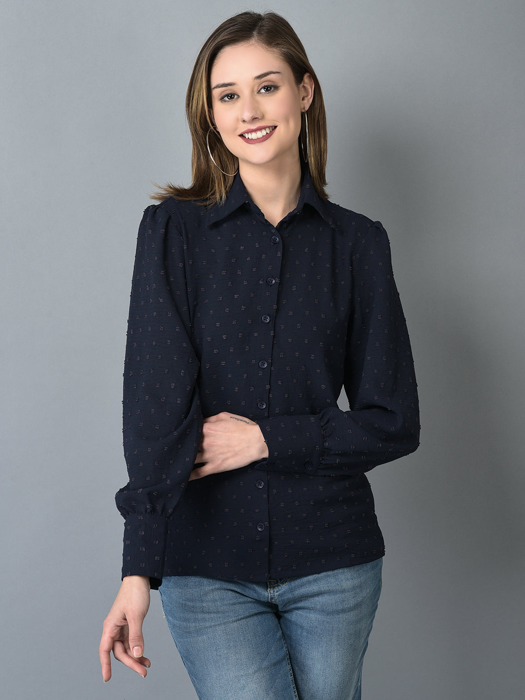 Canoe Women Smart Fit Striped Casual Sustainable Shirt