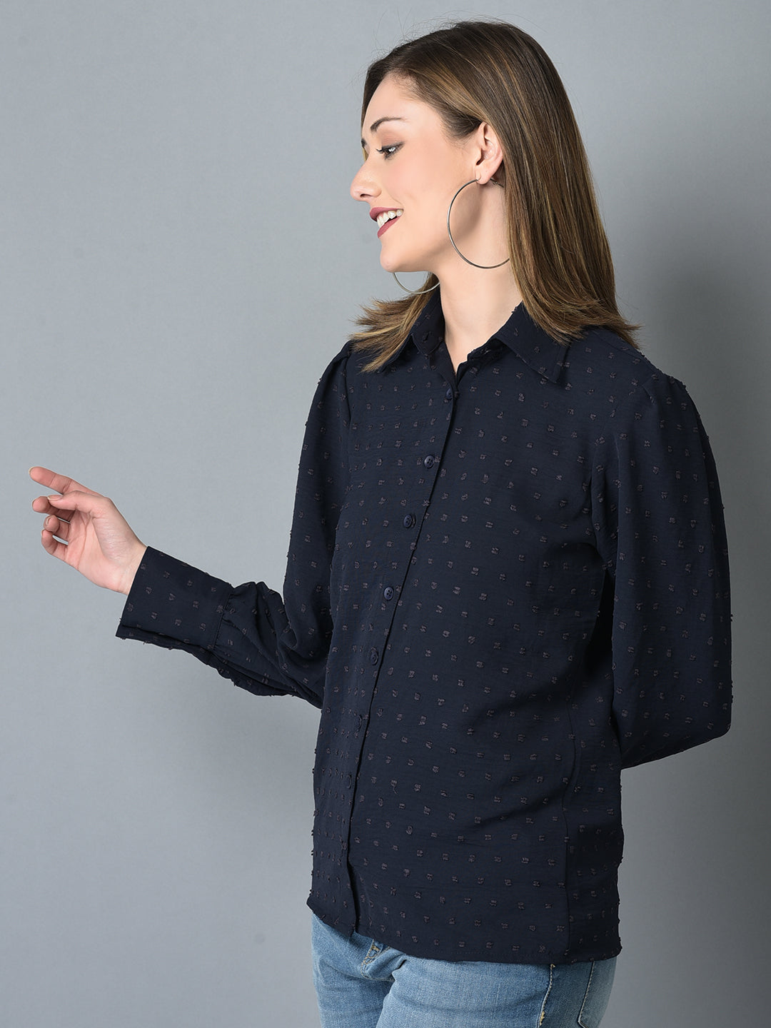 Canoe Women Smart Fit Striped Casual Sustainable Shirt