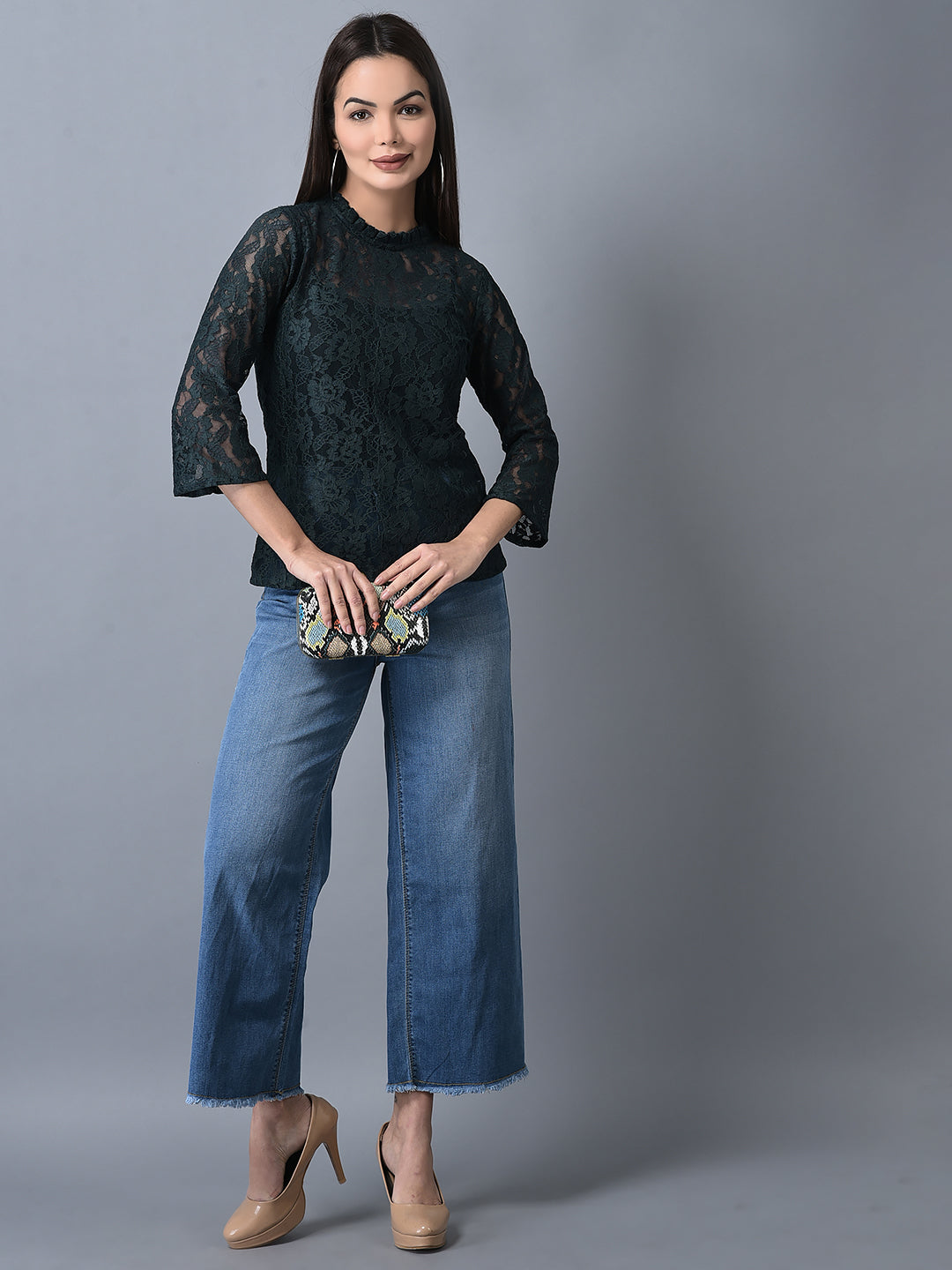 Canoe Women Frill On Neck Top