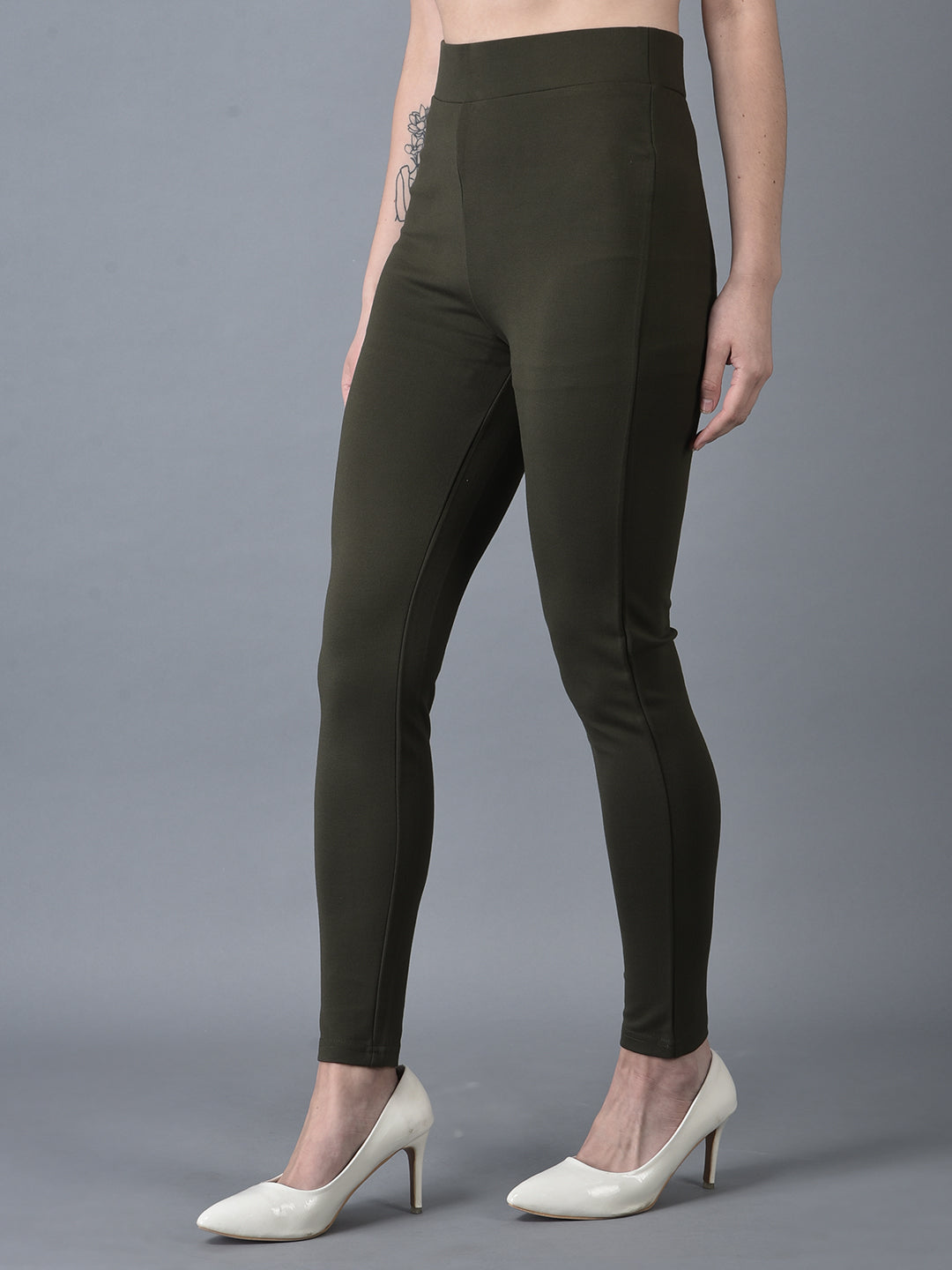 Canoe Women Smart Fit Olive Color Jeggings