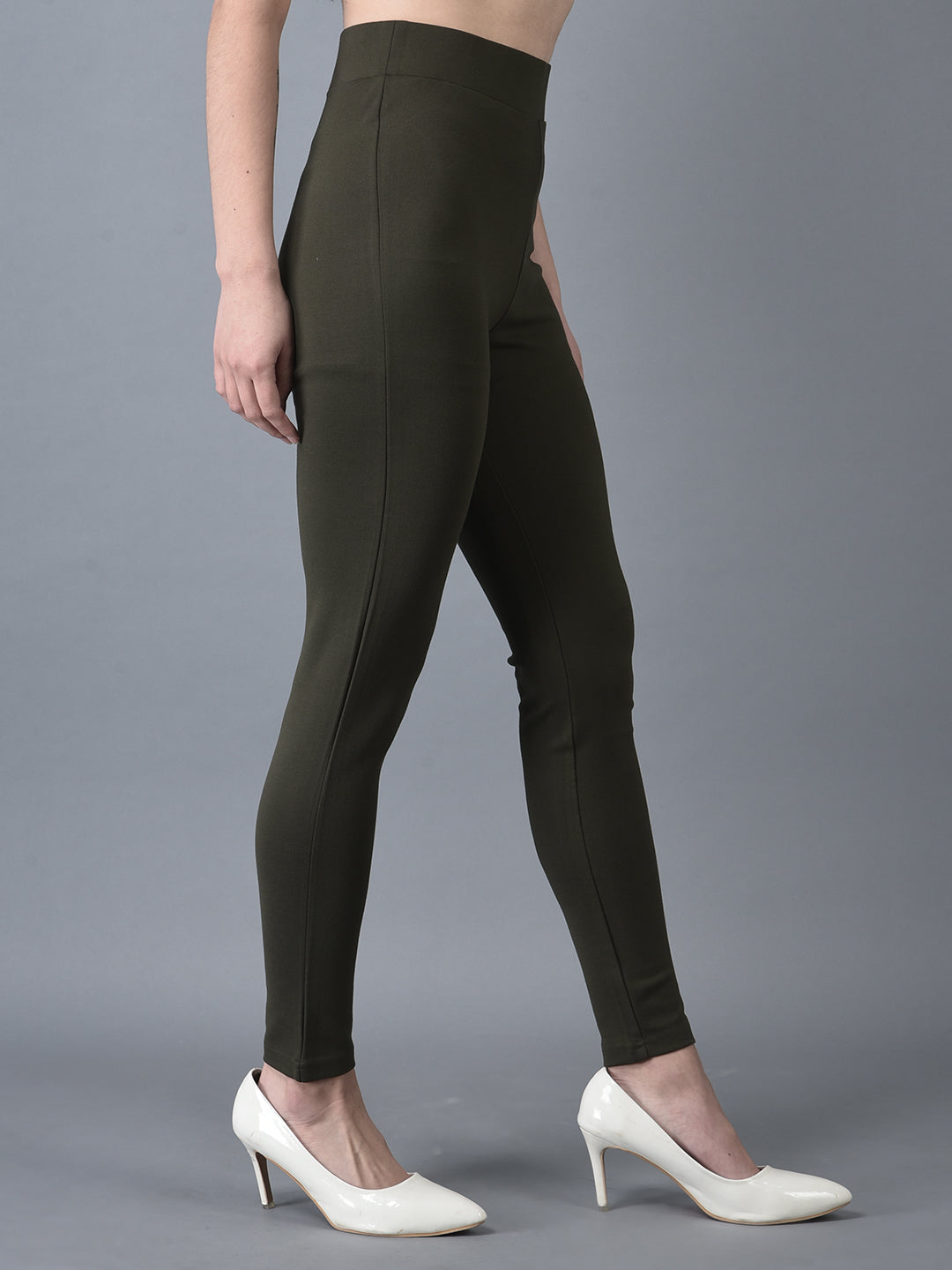 Canoe Women Smart Fit Olive Color Jeggings