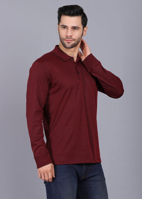Full Sleeve Tshirt Wine Color – CANOE TRENDS - Main Image