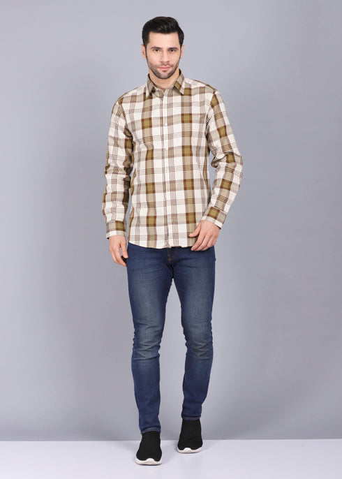 beige shirt, brown shirt, latest shirts for men, mens shirt, gents shirt, trending shirts for men, mens shirts online, low price shirting, men shirt style, new shirts for men, cotton shirt, full shirt for men, collection of shirts, checkered shirt, casual shirt, smart fit shirt, canoe