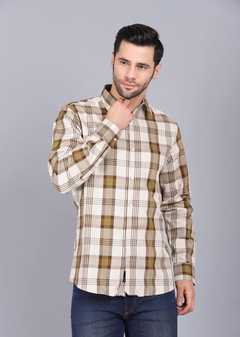 beige shirt, brown shirt, latest shirts for men, mens shirt, gents shirt, trending shirts for men, mens shirts online, low price shirting, men shirt style, new shirts for men, cotton shirt, full shirt for men, collection of shirts, checkered shirt, casual shirt, smart fit shirt, canoe