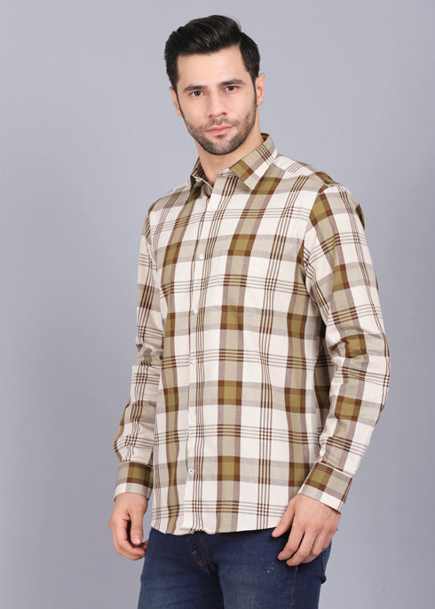 beige shirt, brown shirt, latest shirts for men, mens shirt, gents shirt, trending shirts for men, mens shirts online, low price shirting, men shirt style, new shirts for men, cotton shirt, full shirt for men, collection of shirts, checkered shirt, casual shirt, canoe smart fit shirt