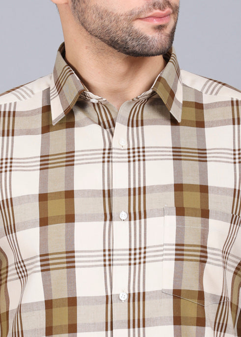 beige shirt, brown shirt, latest shirts for men, mens shirt, gents shirt, trending shirts for men, mens shirts online, low price shirting, men shirt style, new shirts for men, cotton shirt, full shirt for men, collection of shirts, checkered shirt, canoe casual shirt, smart fit shirt