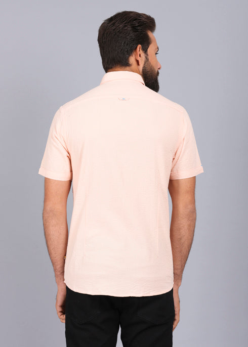 half sleeve shirt, best casual shirts for men, latest shirts for men, mens shirt, gents shirt, trending shirts for men, mens shirts online, low price shirting, men shirt style, new shirts for men, cotton shirt, full shirt for men, collection of shirts, textured shirt, canoe casual shirt, smart fit, peach shirt