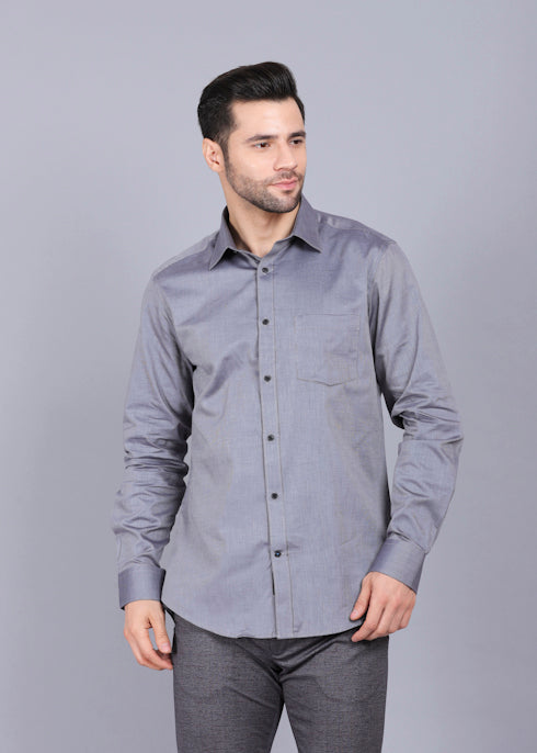 Perfect Fit Formal Shirt Grey Color Dobby – CANOE TRENDS