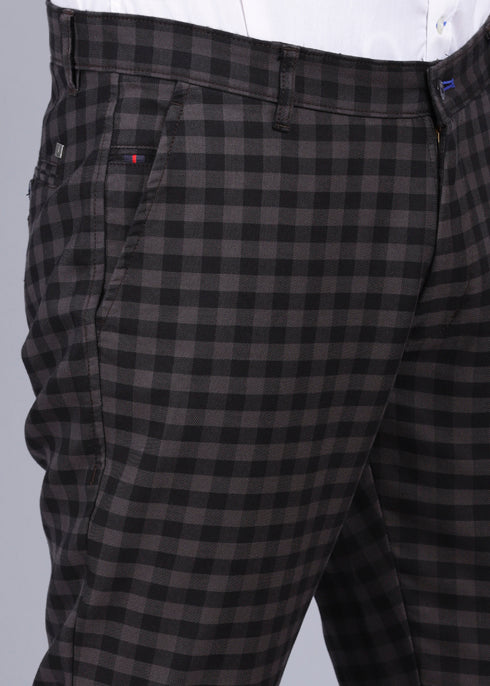 checkered trouser, trouser for men, trouser pants for men, best trousers for men, male trousers, stylish trousers, mens charcoal color trouser, casual trouser, canoe