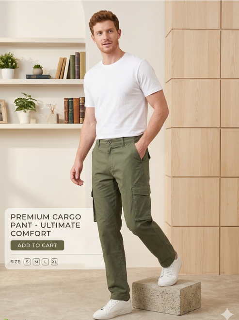 Premium Olive Cargo Pants