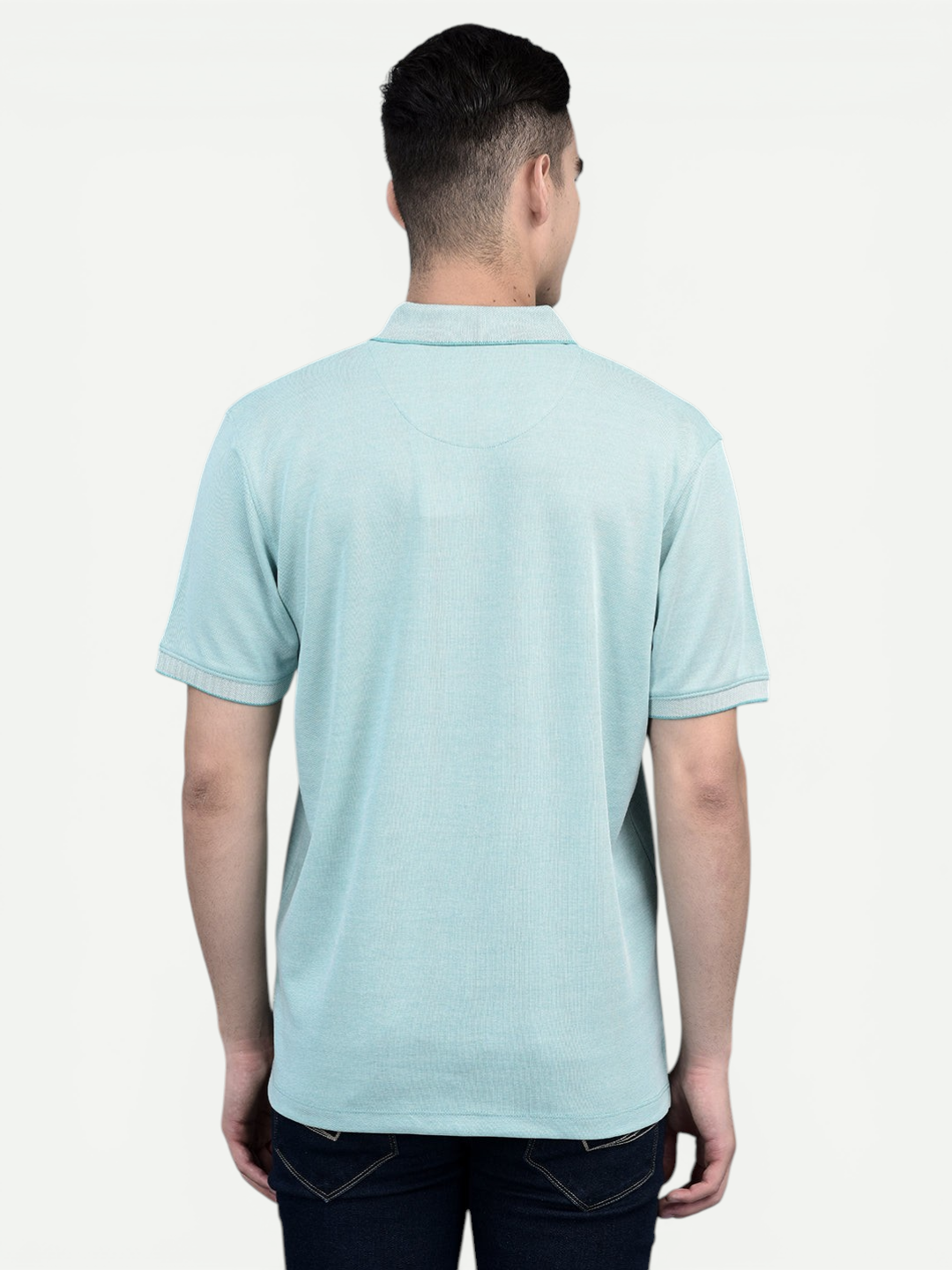 Canoe Men Short Sleeve Polo Neck Solid Pattern T-Shirt