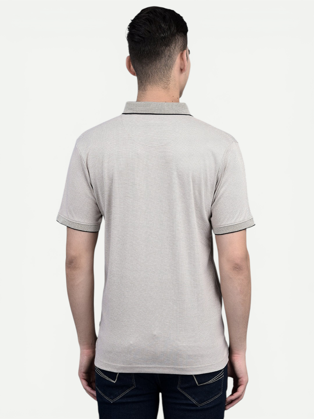 Canoe Men Short Sleeve Polo Neck Solid Pattern T-Shirt