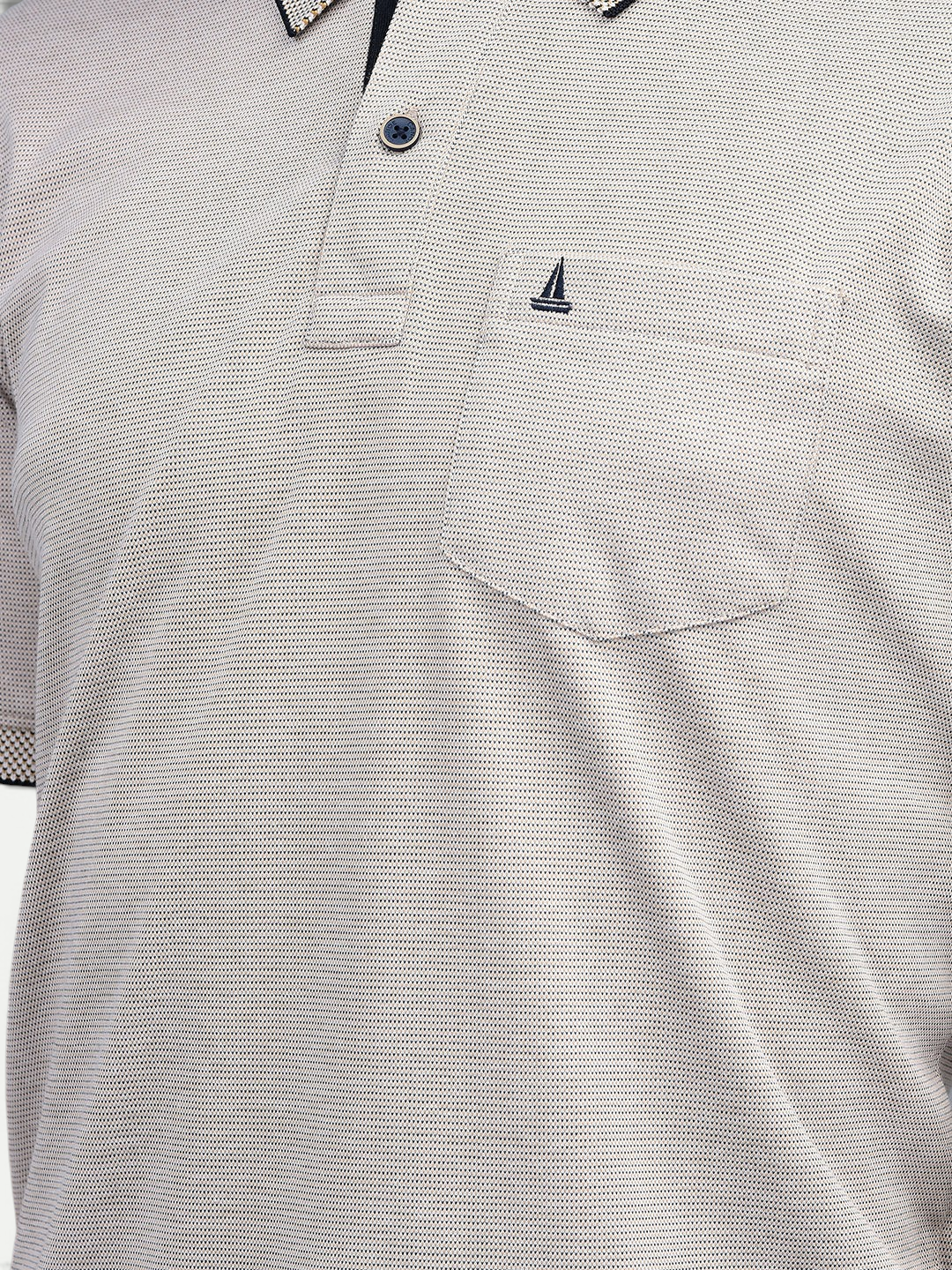 Canoe Men Short Sleeve Polo Neck Solid Pattern T-Shirt