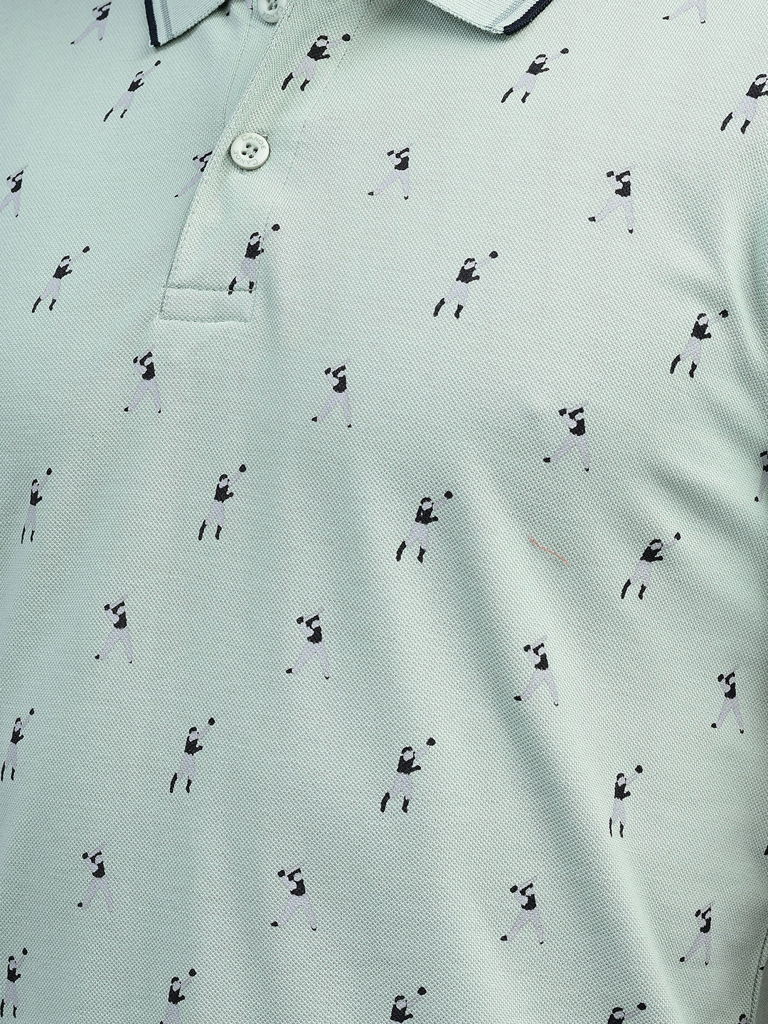 Canoe Men Short Sleeve Polo Neck Printed Pattern T-Shirt