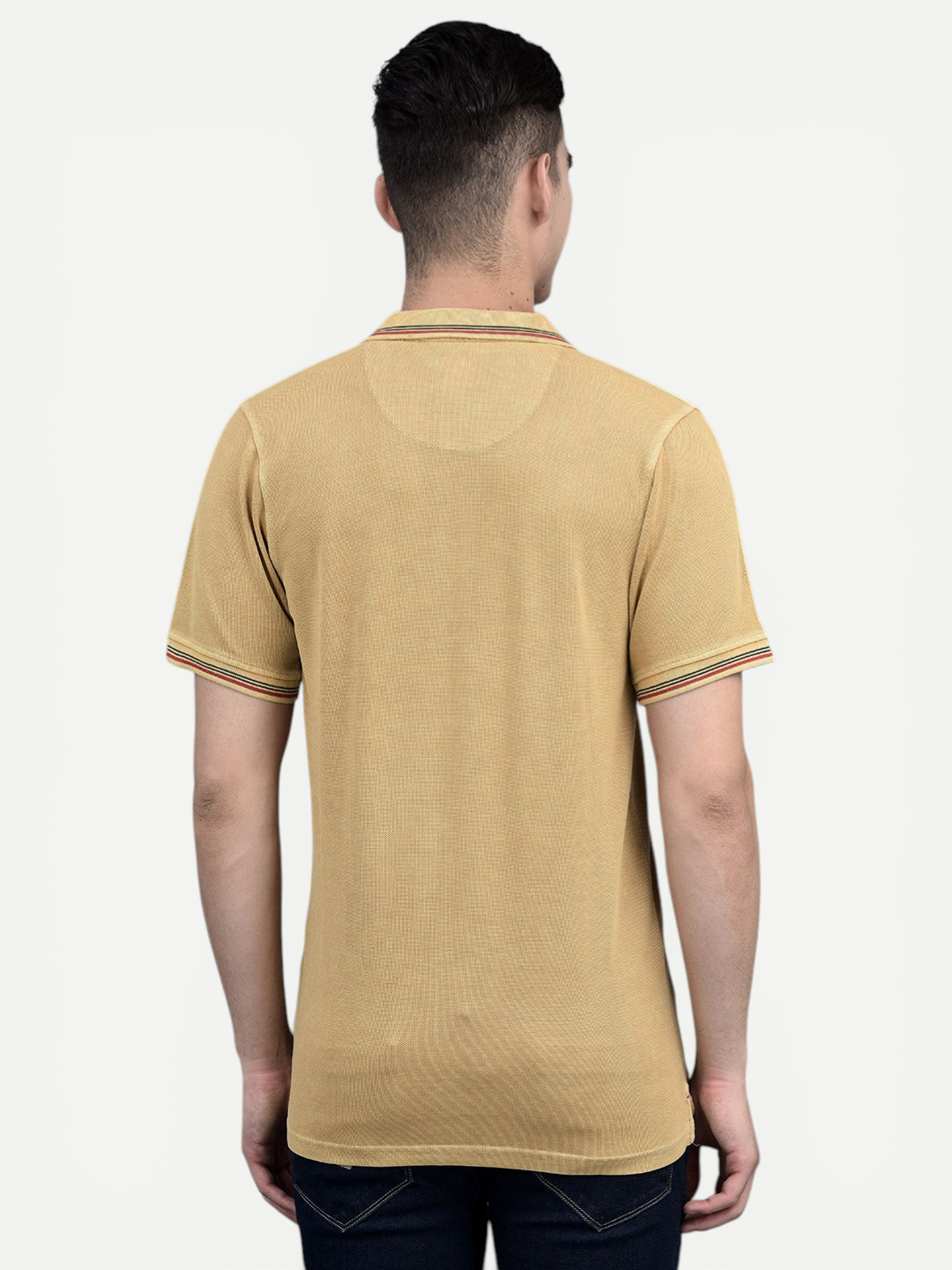 Canoe Men Short Sleeve Polo Neck Solid Pattern T-Shirt