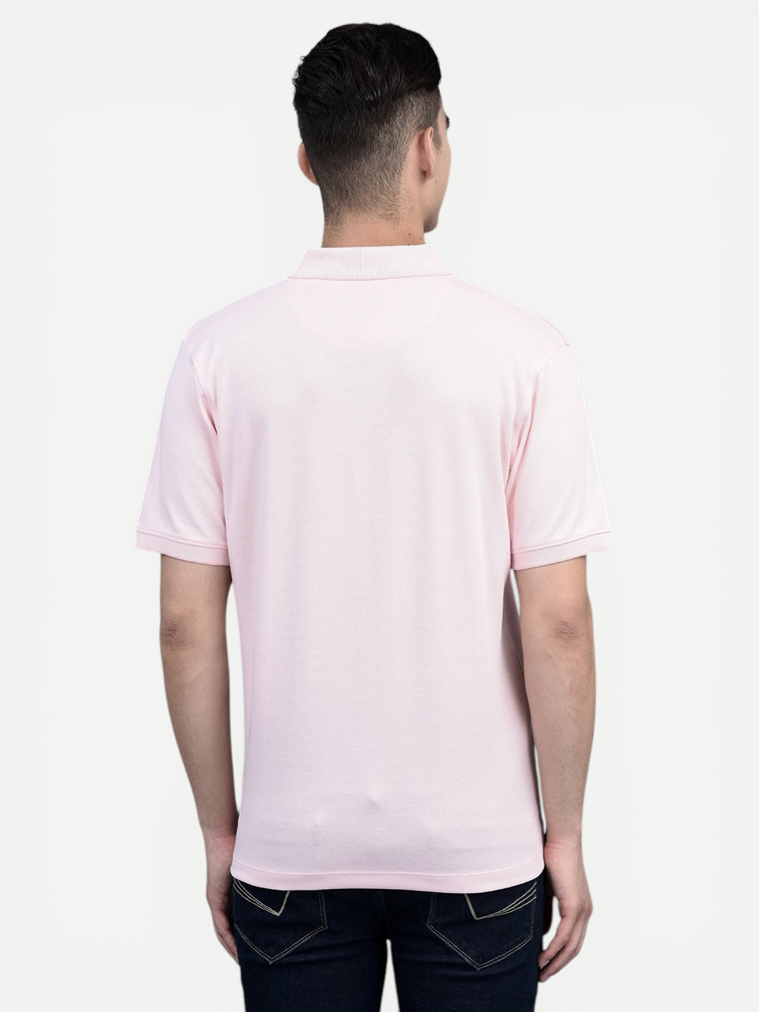 Canoe Men Short Sleeve Polo Neck Solid Pattern T-Shirt