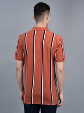 Load image into Gallery viewer, Canoe Men Short Sleeve Polo Neck Striped Pattern T-Shirt
