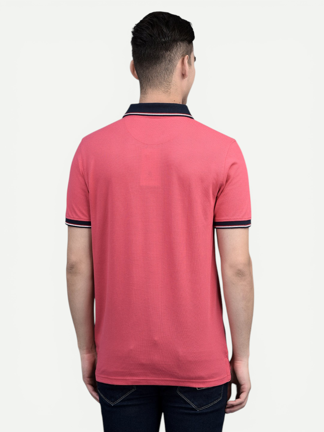 Canoe Men Short Sleeve Polo Neck Solid Pattern T-Shirt