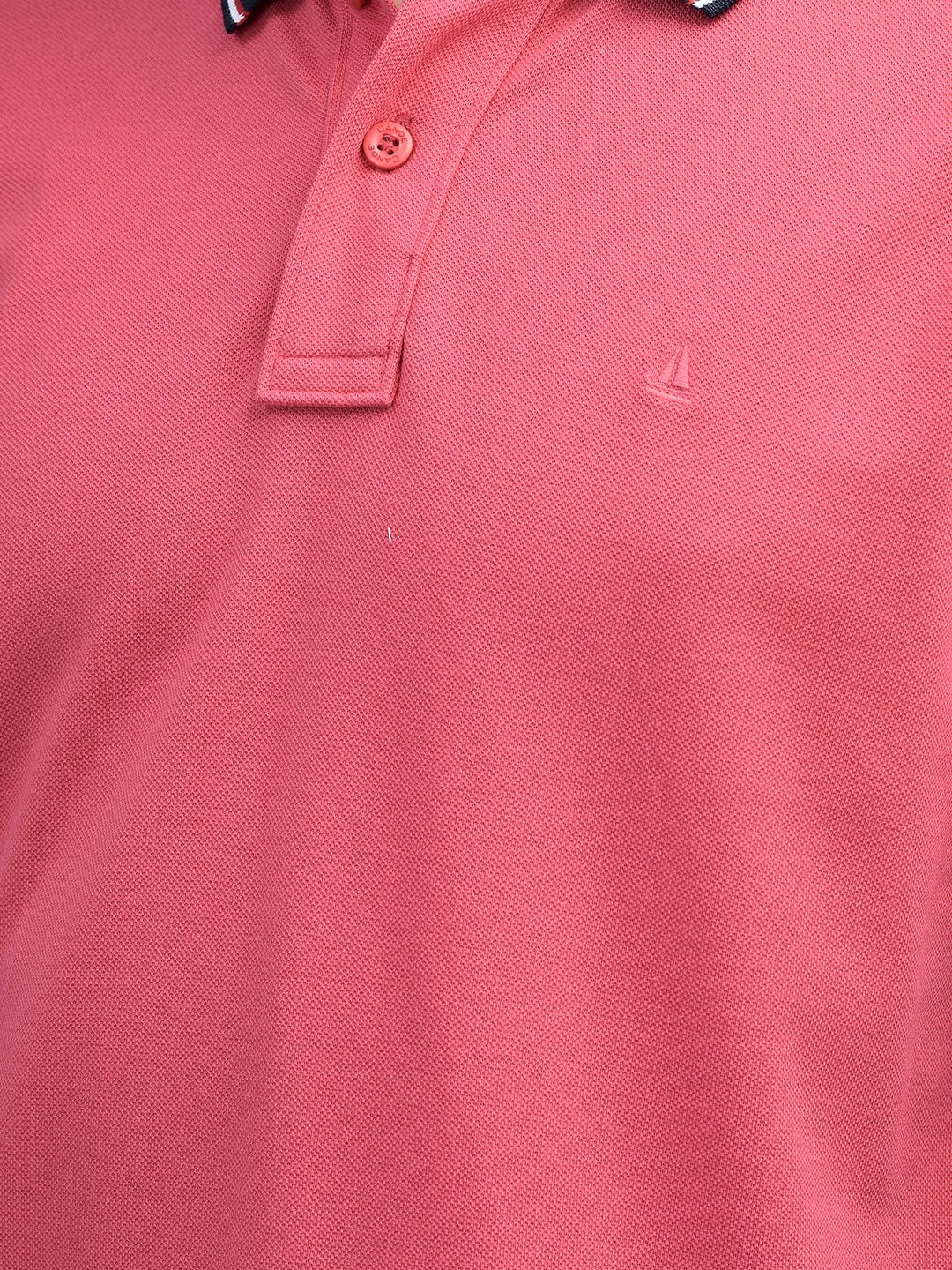 Canoe Men Short Sleeve Polo Neck Solid Pattern T-Shirt