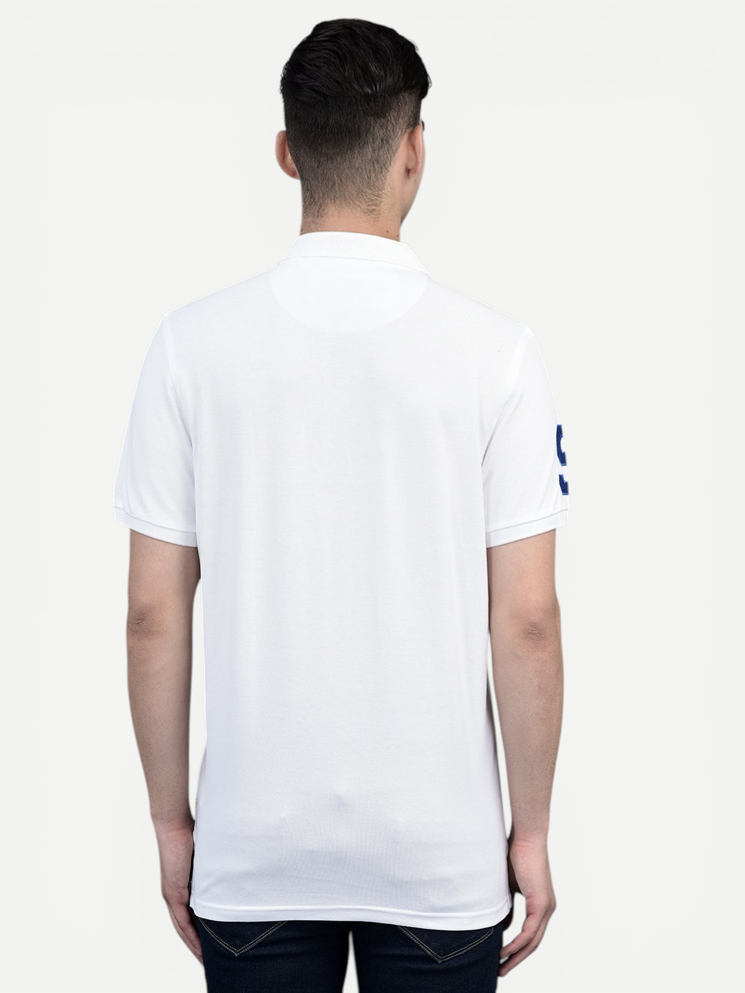 Canoe Men Short Sleeve Polo Neck Solid Pattern T-Shirt