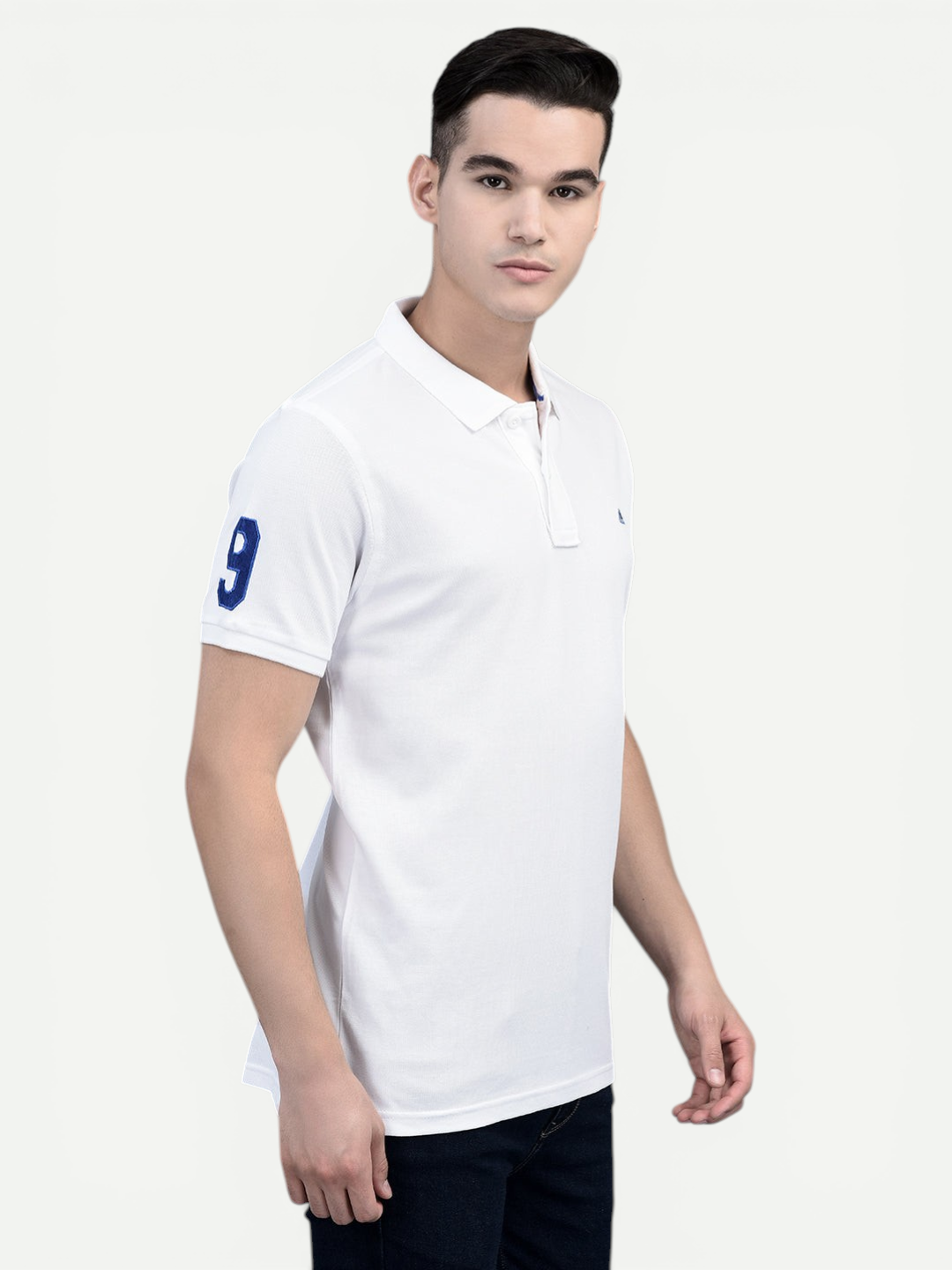 Canoe Men Short Sleeve Polo Neck Solid Pattern T-Shirt