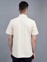 Load image into Gallery viewer, Canoe Knitted Casual Shirt Spread Collar Short Sleeve Solid Pattern
