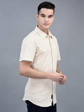 Load image into Gallery viewer, Canoe Knitted Casual Shirt Spread Collar Short Sleeve Solid Pattern
