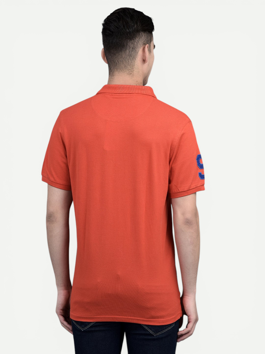 Canoe Men Short Sleeve Polo Neck Solid Pattern T-Shirt