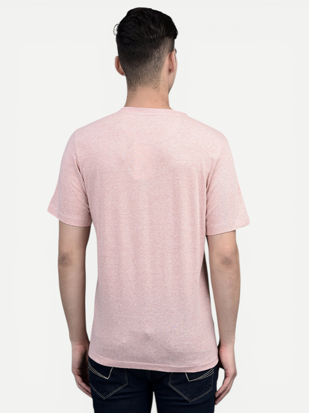 Canoe Men Short Sleeve Polo Neck Self Design Pattern T-Shirt