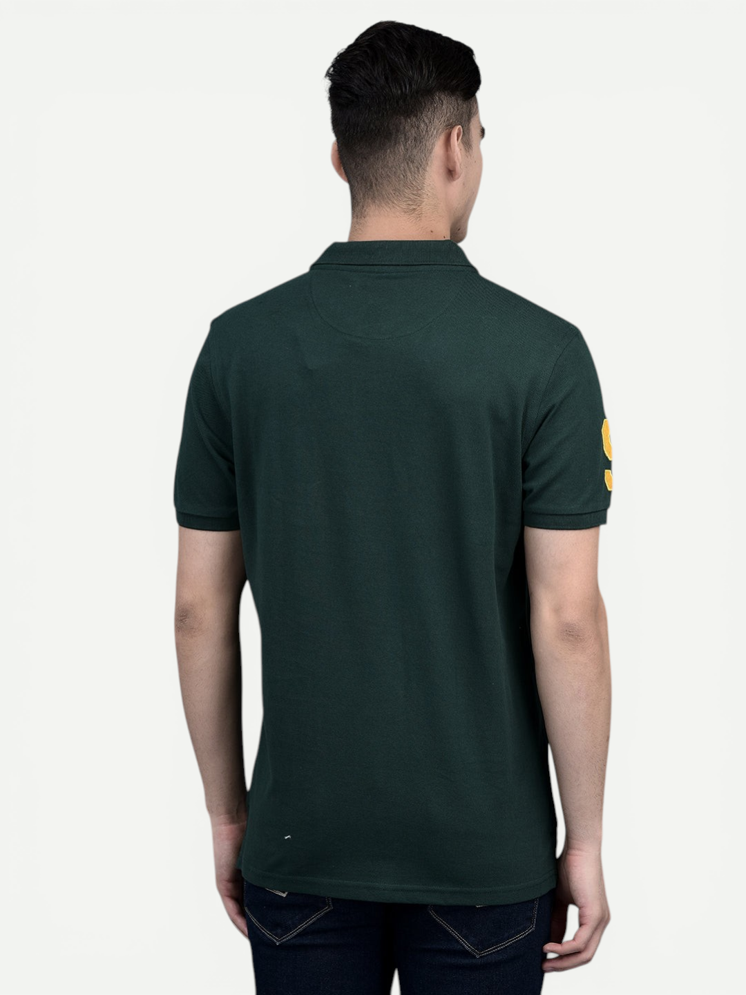 Canoe Men Short Sleeve Polo Neck Solid Pattern T-Shirt