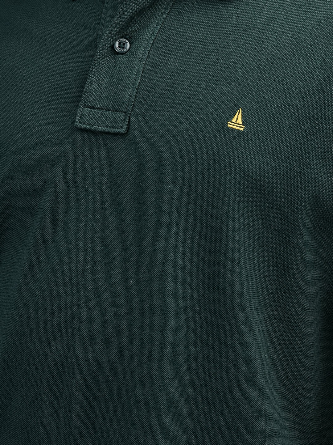 Canoe Men Short Sleeve Polo Neck Solid Pattern T-Shirt