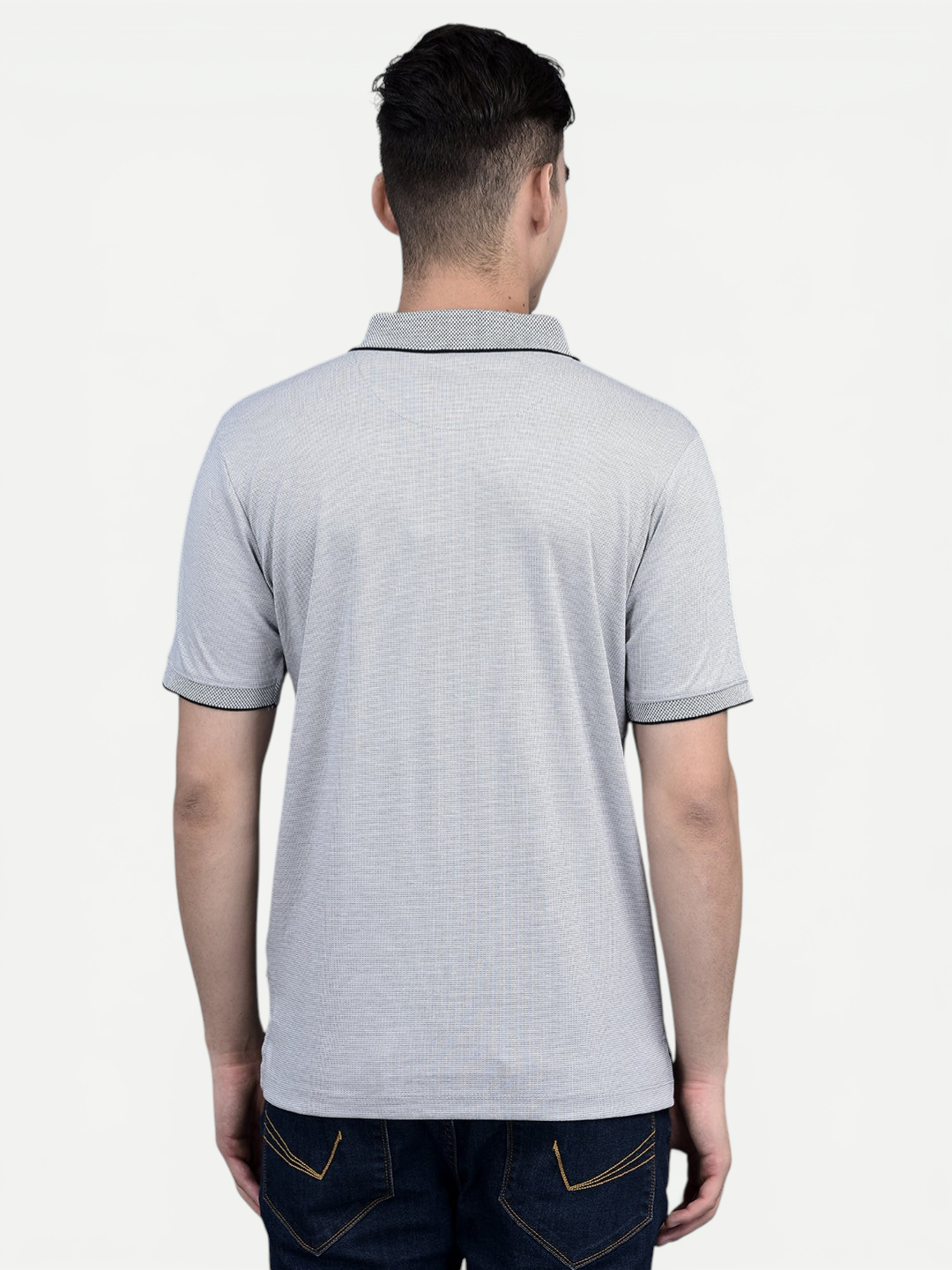 Canoe Men Short Sleeve Polo Neck Solid Pattern T-Shirt