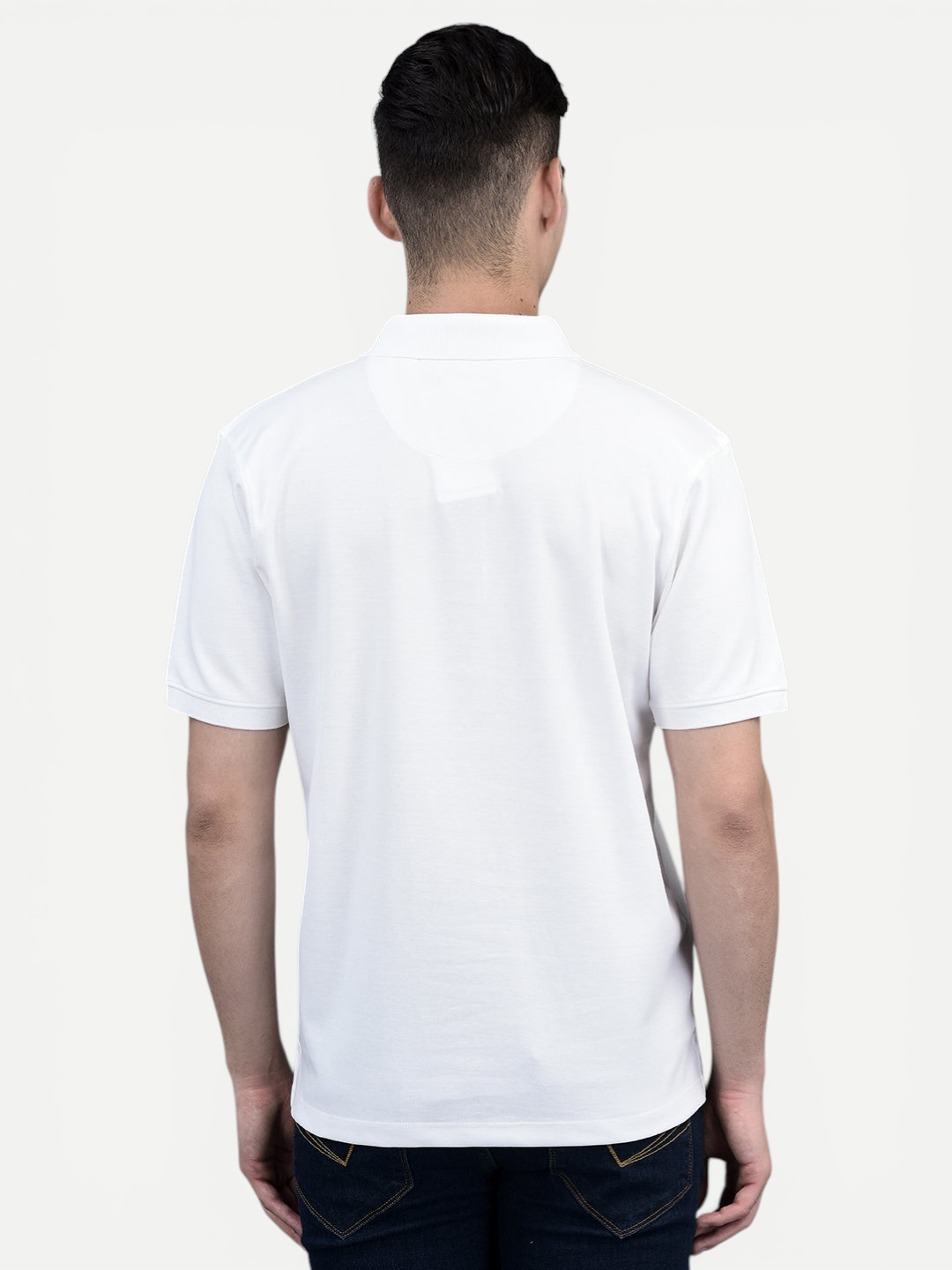 Canoe Men Short Sleeve Polo Neck Solid Pattern T-Shirt