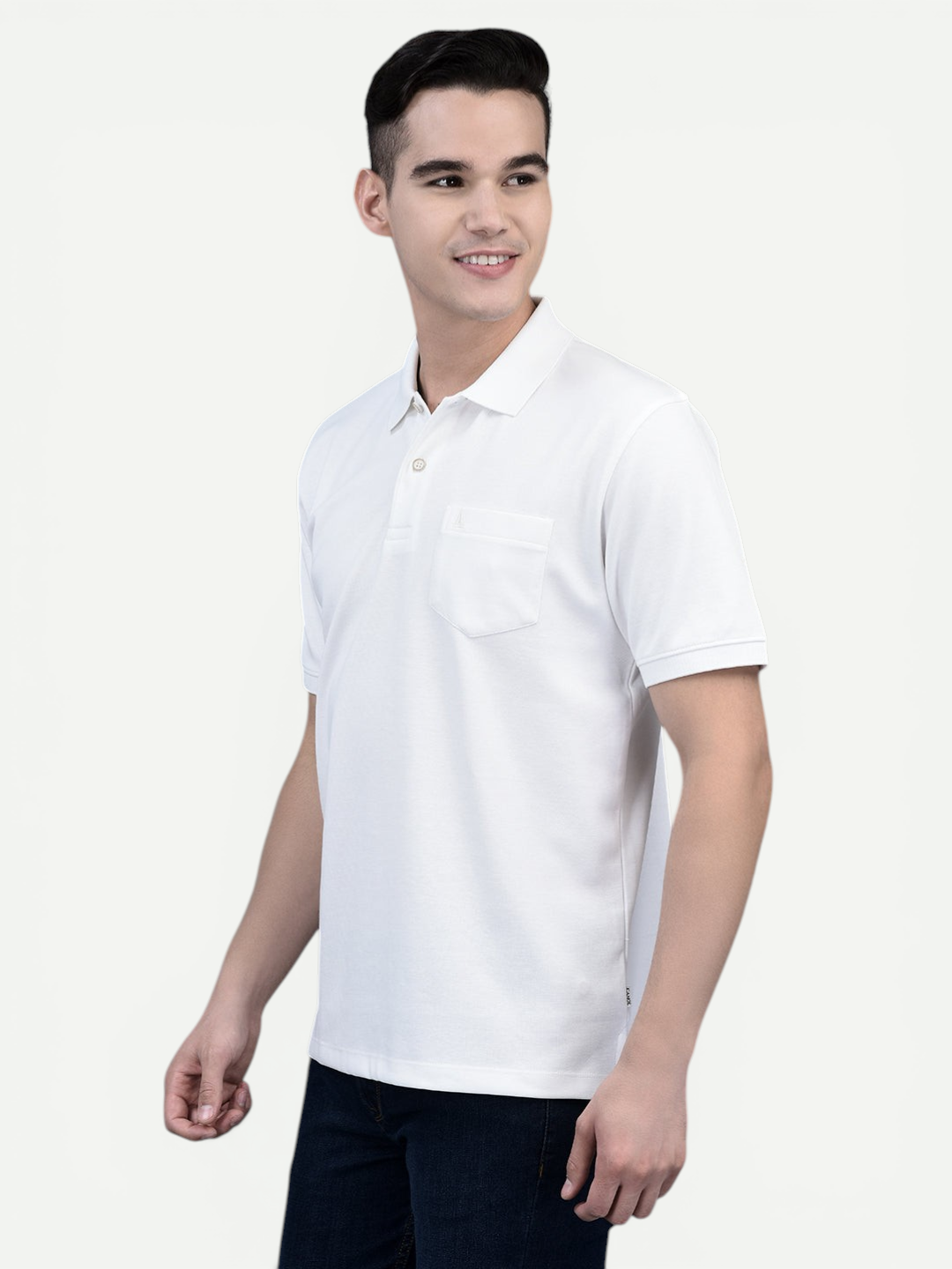 Canoe Men Short Sleeve Polo Neck Solid Pattern T-Shirt