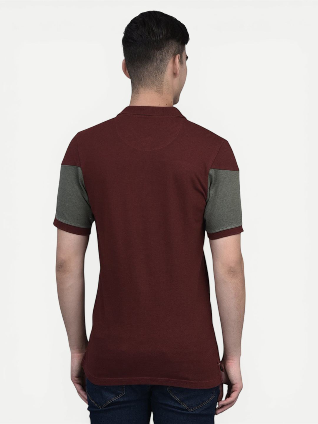 Canoe Men Short Sleeve Polo Neck Solid Pattern T-Shirt