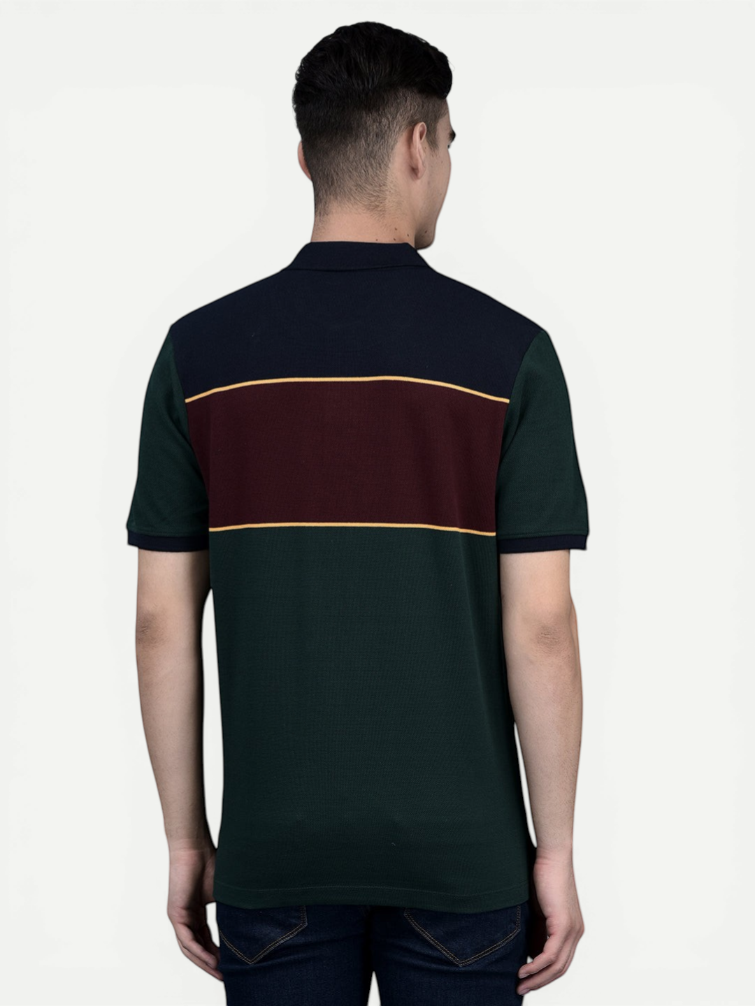 Canoe Men Short Sleeve Polo Neck Solid Pattern T-Shirt