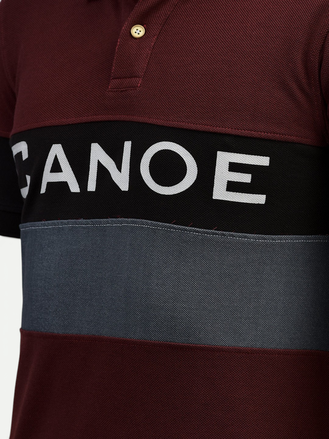 Canoe Men Short Sleeve Polo Neck Printed Pattern T-Shirt