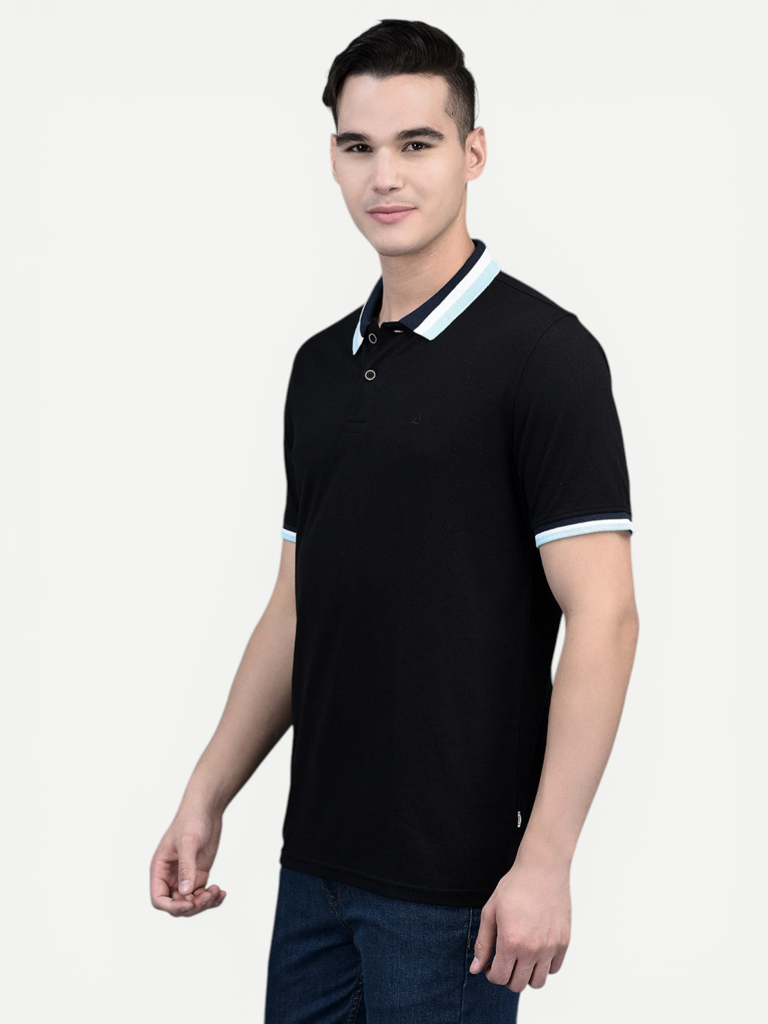 Canoe Men Short Sleeve Polo Neck SOLID Pattern T-Shirt