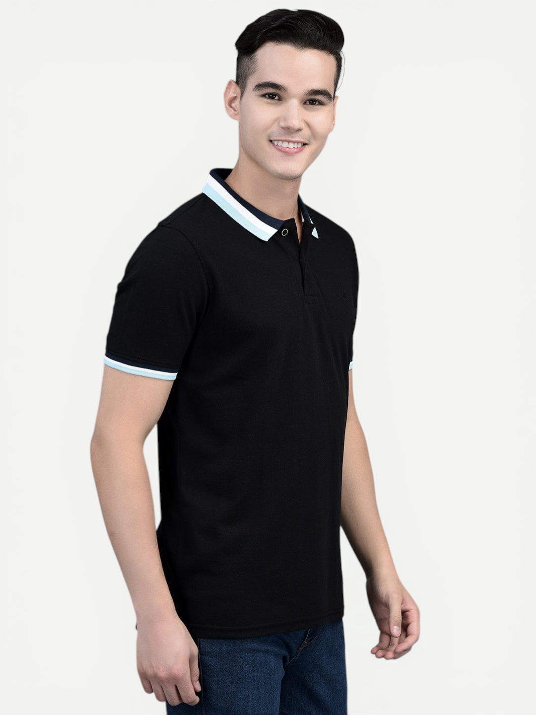 Canoe Men Short Sleeve Polo Neck SOLID Pattern T-Shirt