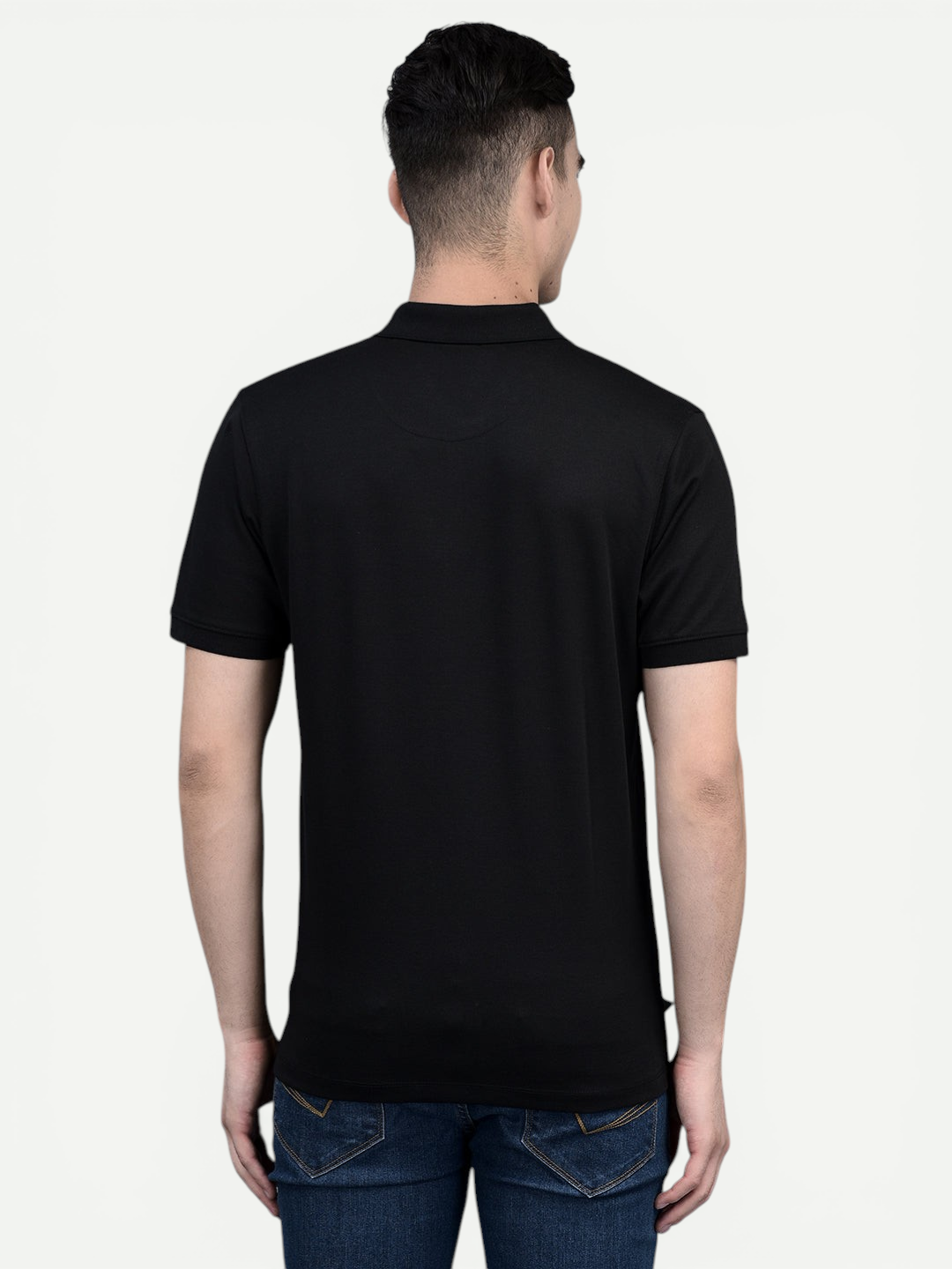Canoe Men Short Sleeve Polo Neck Solid Pattern T-Shirt