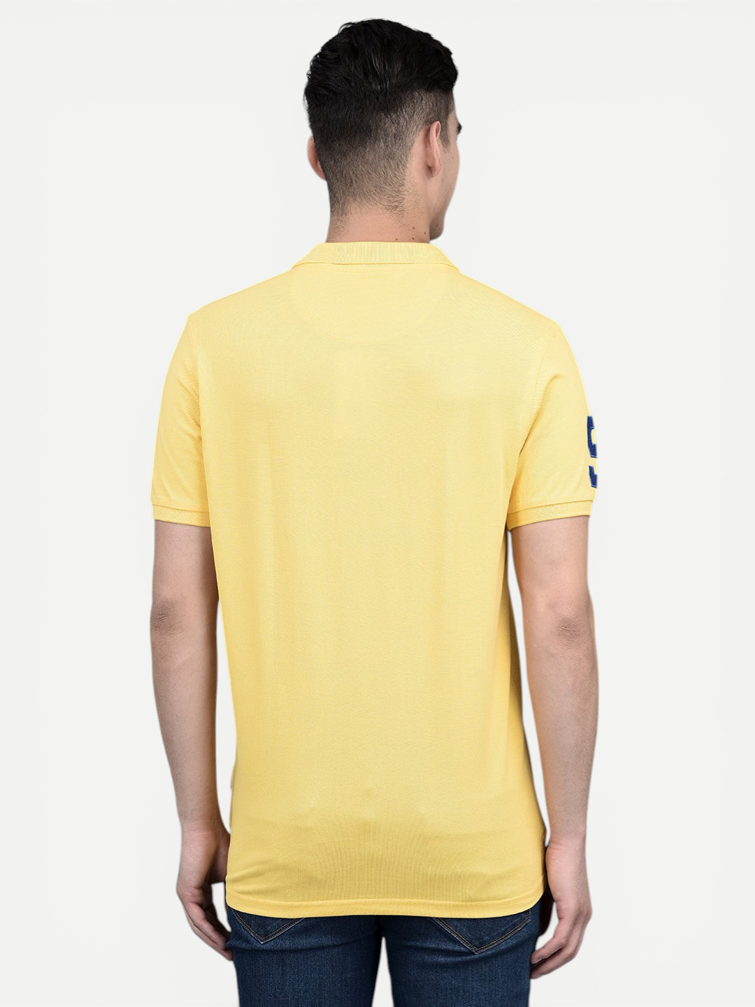 Canoe Men Short Sleeve Polo Neck Solid Pattern T-Shirt