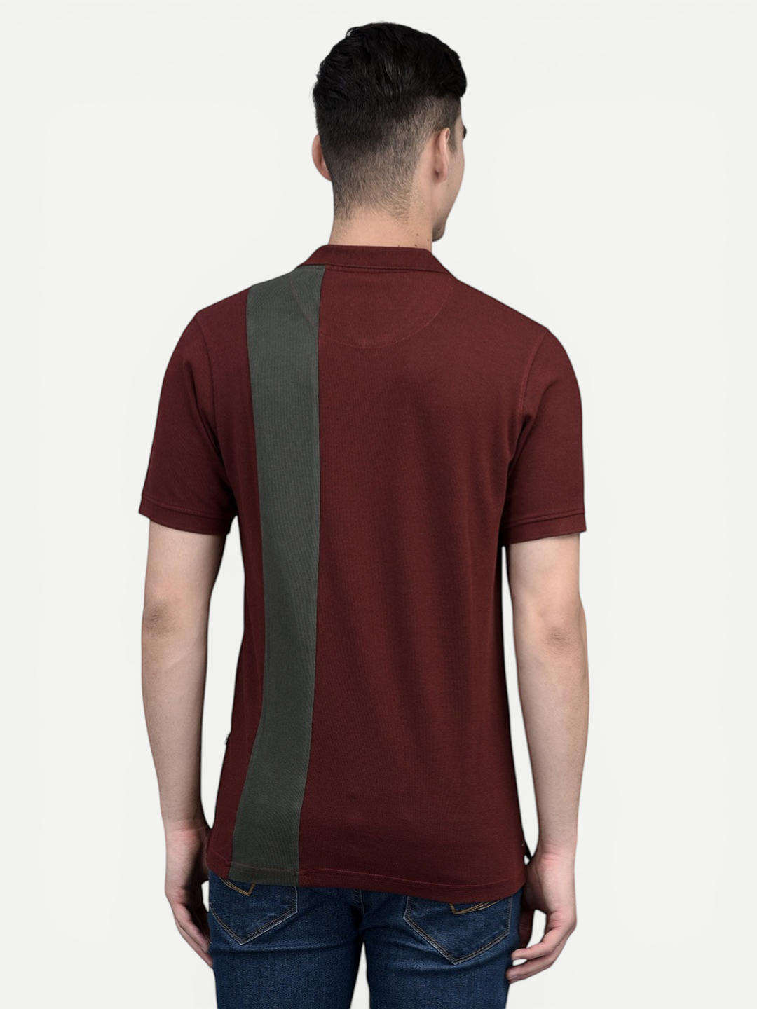 Canoe Men Short Sleeve Polo Neck Printed Pattern T-Shirt
