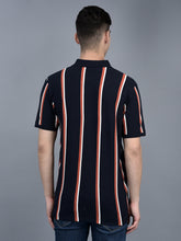 Load image into Gallery viewer, Canoe Men Short Sleeve Polo Neck Striped Pattern T-Shirt
