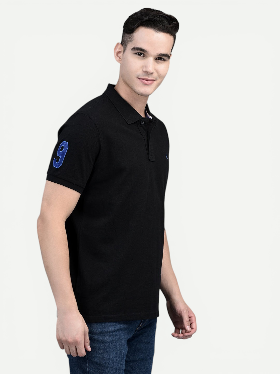 Canoe Men Short Sleeve Polo Neck Solid Pattern T-Shirt