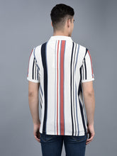 Load image into Gallery viewer, Canoe Men Short Sleeve Polo Neck Striped Pattern T-Shirt
