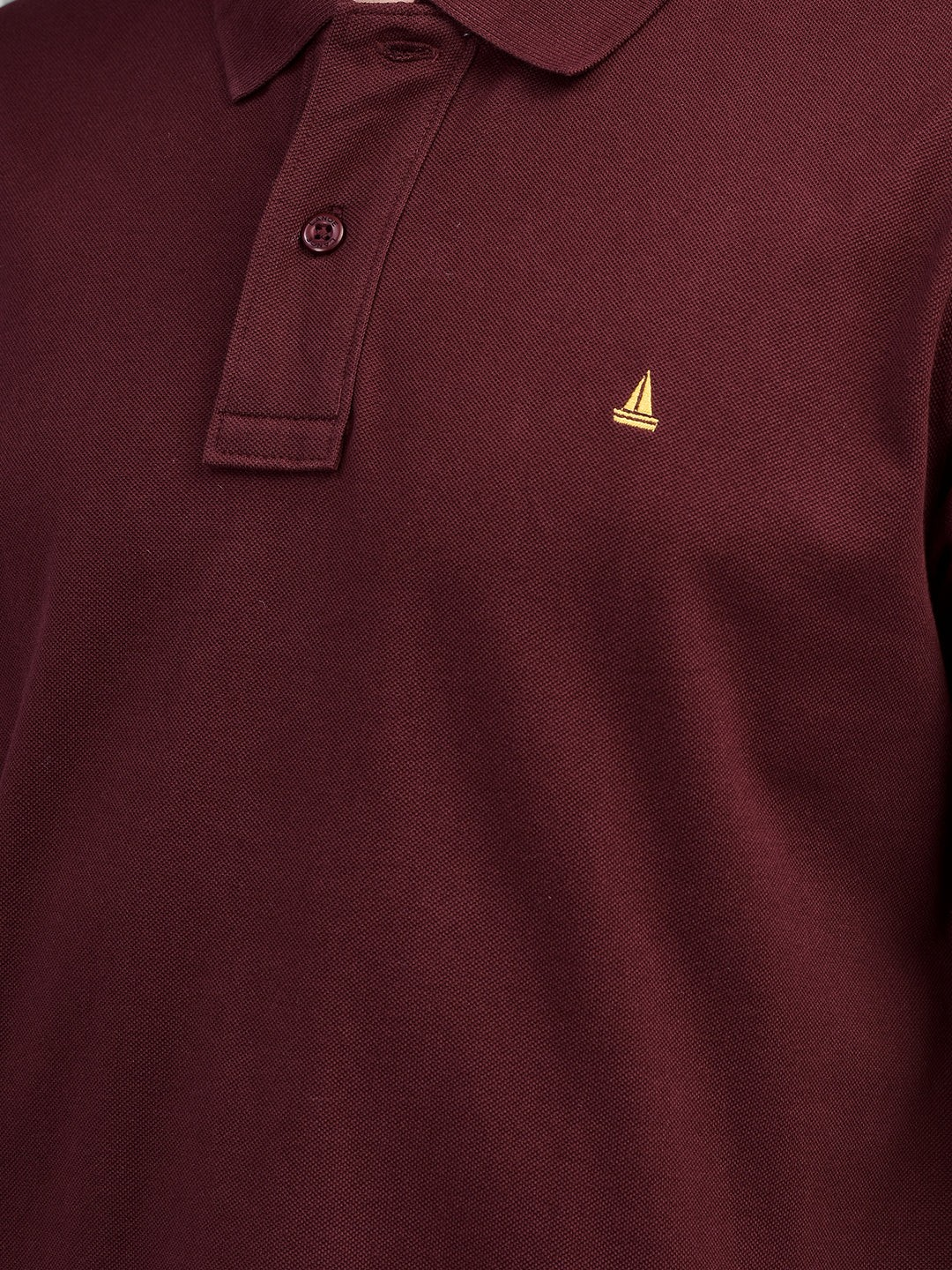 Canoe Men Short Sleeve Polo Neck Solid Pattern T-Shirt