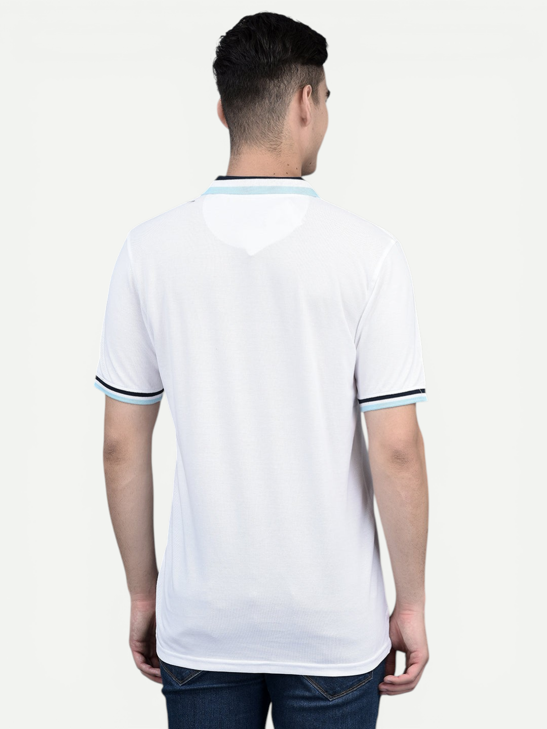 Canoe Men Short Sleeve Polo Neck Solid Pattern T-Shirt