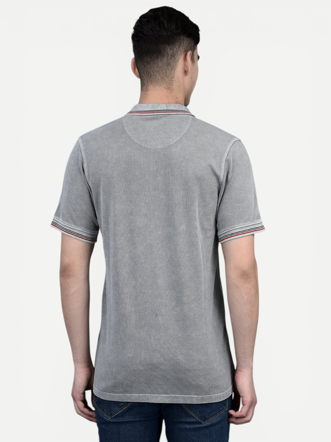 Canoe Men Short Sleeve Polo Neck Solid Pattern T-Shirt