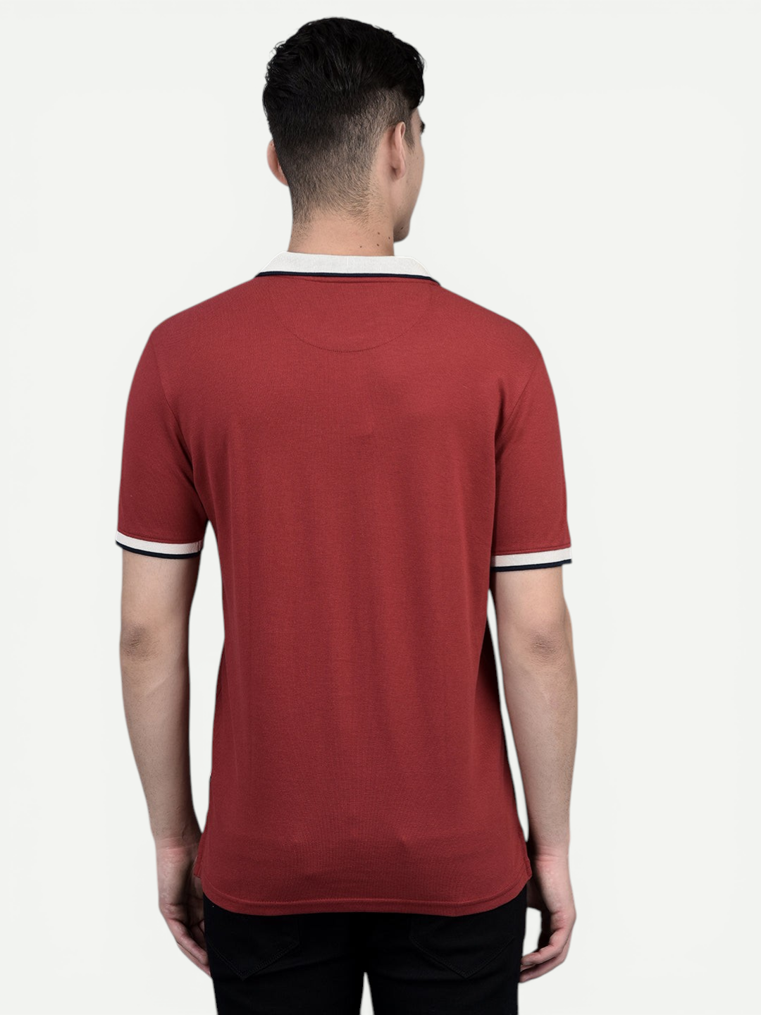 Canoe Men Short Sleeve Polo Neck Solid Pattern T-Shirt
